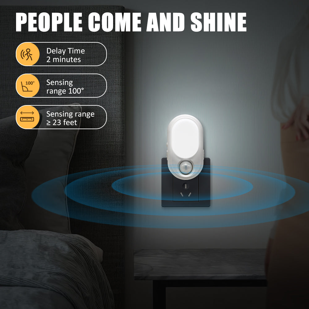 Push And Motion Sensor Control Light Sensitive LED Night Light