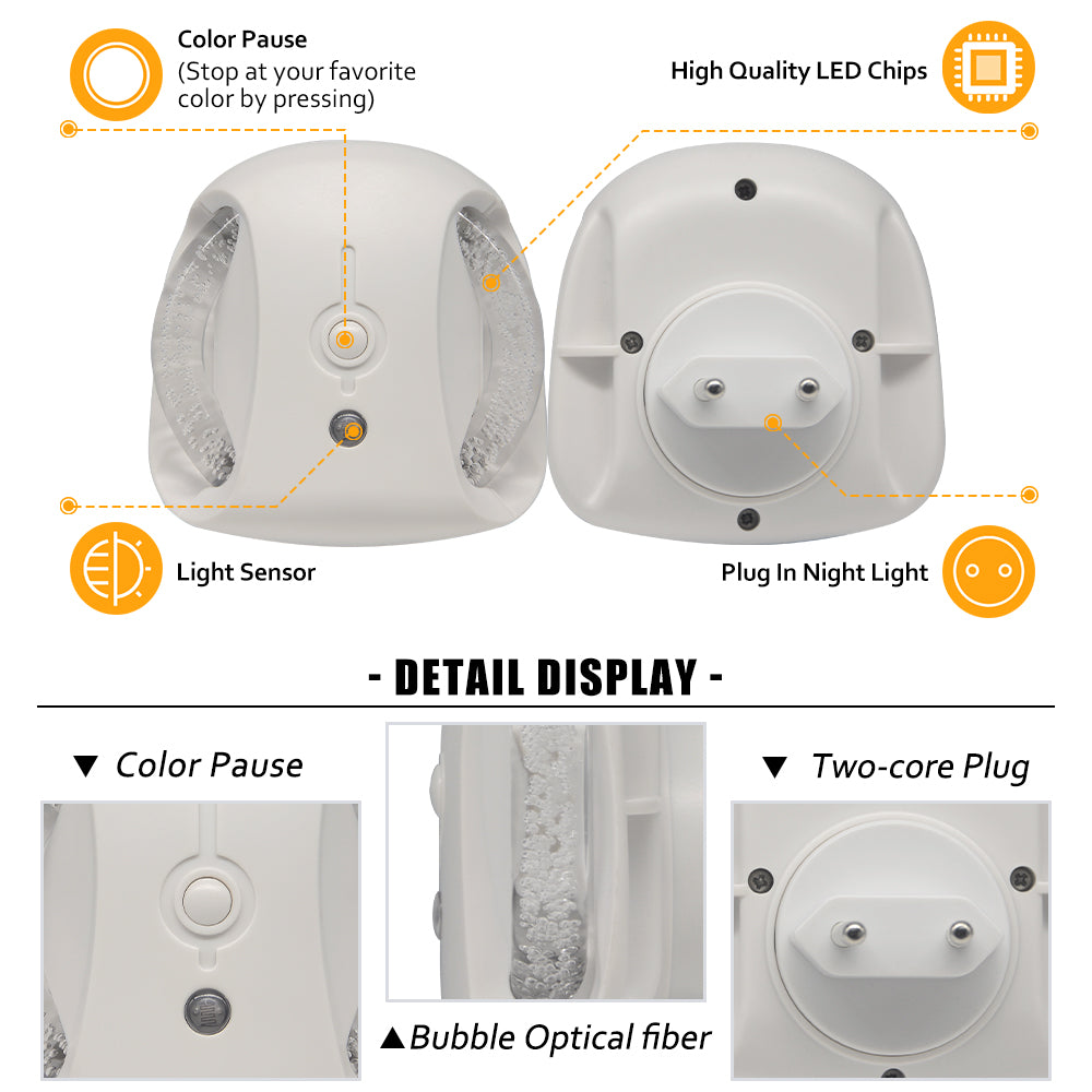 Bubble Optical Fiber Photocell Night Light